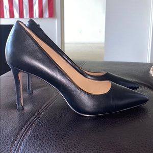 Black leather heels